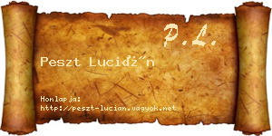 Peszt Lucián névjegykártya